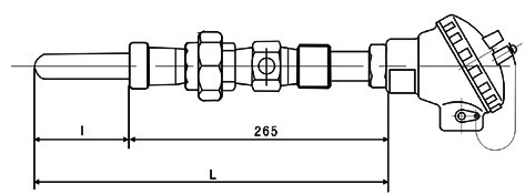 吹氣式熱電偶結構示意圖 吹氣式熱電偶結構示意圖
